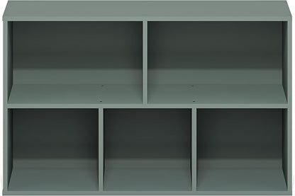 Furinno LUDER Book Shelf, 5-Cube Bookshelf, Reversible Bookcase, 9.4 x 19.5 x 31.5, Easy Assembly, for Living Room, Bedroom, Home Office, Sage Green - Image 8