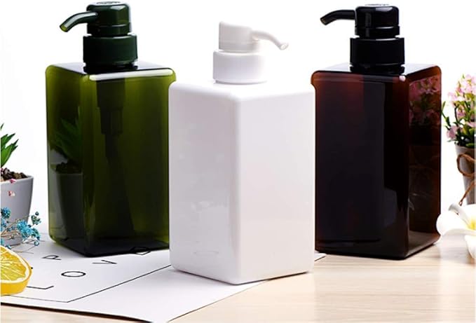 Pump Bottle, Refillable Plastic Empty Lotion Soap Dispenser Liquid Container for Bathroom Shampoo and Body Wash, 15oz/450ml White 2 Pack