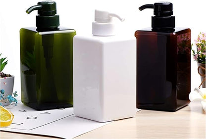 Pump Bottle, Refillable Plastic Empty Lotion Soap Dispenser Liquid Container for Bathroom Shampoo and Body Wash, 15oz/450ml White 2 Pack