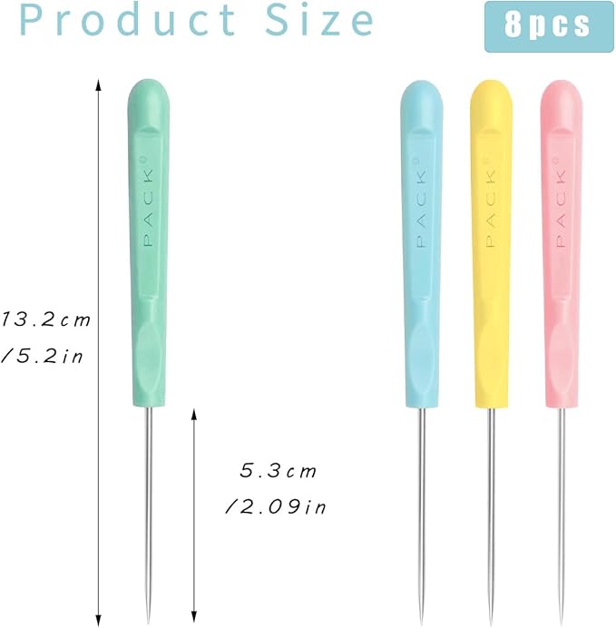 8Pcs 5.2 Inches Sugar Stir Needle, Cookie Scribe Needles Cake Decorating Needle Tool Cookie Decoration Supplies for Baking Lovers