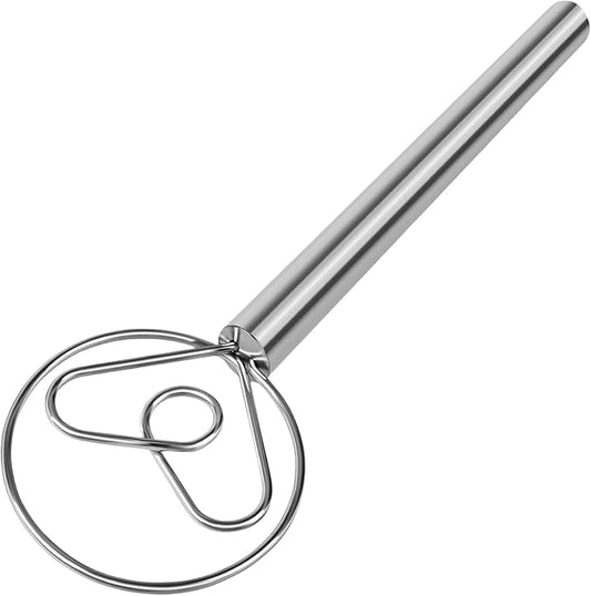 Danish Dough Whisk Stainless Steel Hook Dutch Baking Tool Bread Sourdough Mixer for Pizza Pastry Cake Batter Making