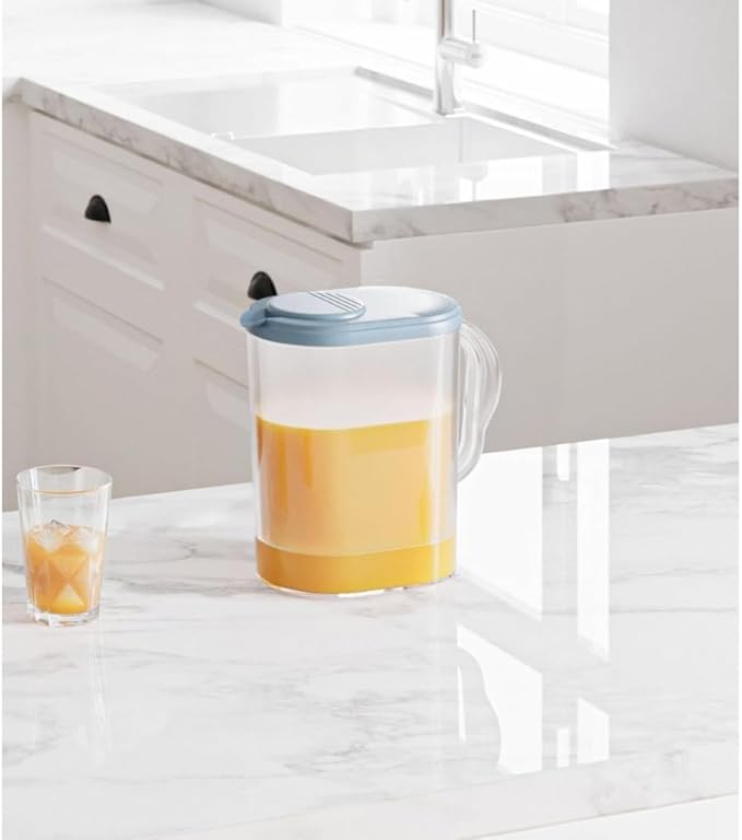 Tribello Pitcher with Lid 1 Gallon, Slim Clear Plastic Water Pitcher with Pivot-top Spout Lids, Iced Tea Pitcher for Fridge, Freezer/Dishwasher Safe, and BPA/Phthalate Free - Image 6