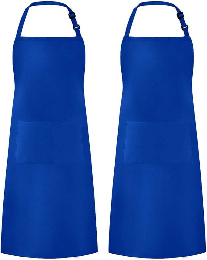 Syntus Apron for Men Women, Adjustable Cooking Kitchen Chef Aprons with 2 Pockets, Cotton/Polycotton/Polyester by Syntus