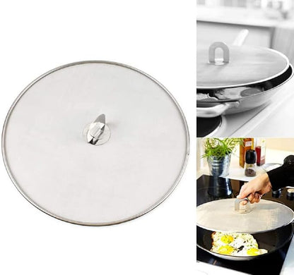 304 tainless Steel Splatter Screen Pan Lid with folding grip splatter guard oil splatter shield Frying Cooking Tools Practical Kitchen Accessories dishwasher safe (13 inch) - Image 6