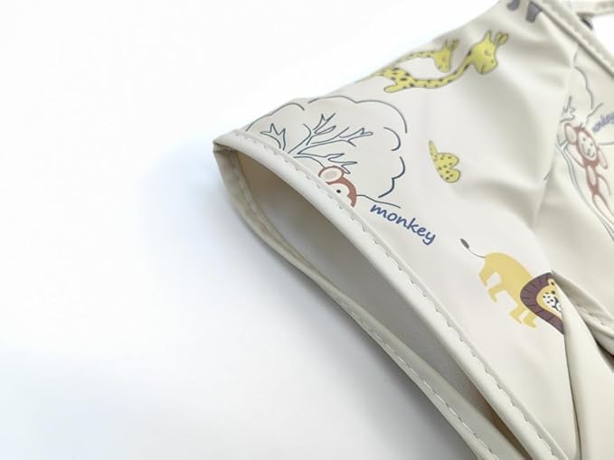Waterproof Baby Bibs,Infant Toddler Extra Cover Feeding Bib With Food Catcher,Easy Clean & Washable