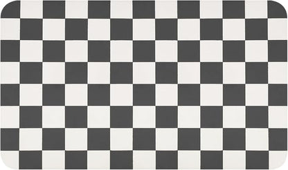 CooRug Checkered Dish Drying Mat for Kitchen Counter, Absorbent Non-Slip Coffee Mat, Heat Resistant Mat for Countertops Coffee Bar Decor 16" x 24" Black - Image 9