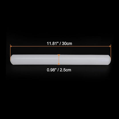 HARFINGTON Fondant Rolling Pin PP 30cm x 2.5cm Non Stick for Baking White
