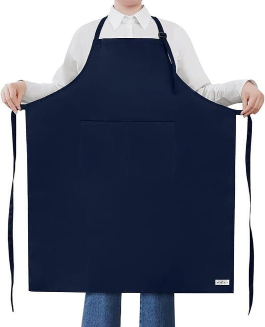 ROTANET Extra Large Apron for Men Adjustable Bib Aprons with 2 Pockets Cooking Kitchen Women Chef Water & Oil Resistant by ROTANET