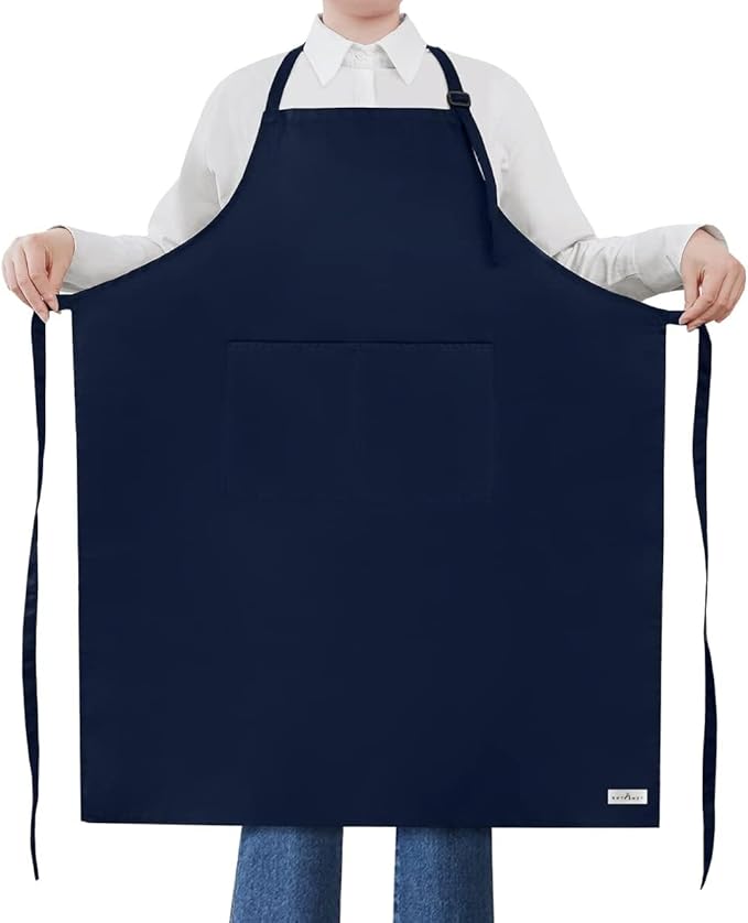 ROTANET Extra Large Apron for Men Adjustable Bib Aprons with 2 Pockets Cooking Kitchen Women Chef Water & Oil Resistant by ROTANET