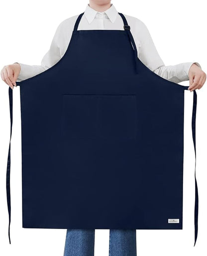 ROTANET Extra Large Apron for Men Adjustable Bib Aprons with 2 Pockets Cooking Kitchen Women Chef Water & Oil Resistant by ROTANET