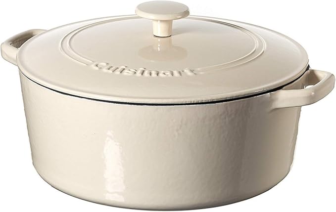 Cuisinart Chef's Classic Enameled Cast Iron Round Covered Casserole (Cream, 7- Quart) by Cuisinart