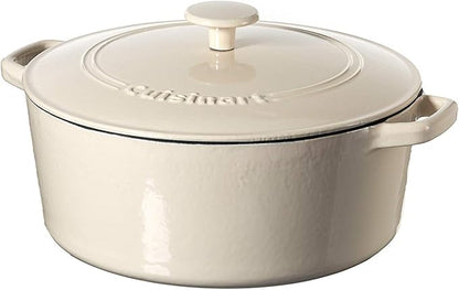Cuisinart Chef's Classic Enameled Cast Iron Round Covered Casserole (Cream, 7- Quart) by Cuisinart