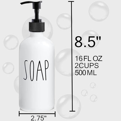 MOMEEMO White Soap Dispenser Bathroom Set, Contains Hand and Lotion Dispenser, Suitable for Bathroom Accessories Decor. (White)