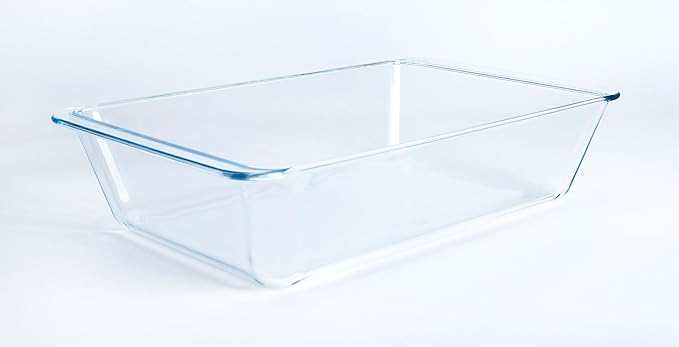 Deep Clear Glass Baking Dish, Rectangular Tempered Glass Baking Pan, The Largest casserole dish. -7.5 Liter