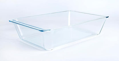 Deep Clear Glass Baking Dish, Rectangular Tempered Glass Baking Pan, The Largest casserole dish. -7.5 Liter