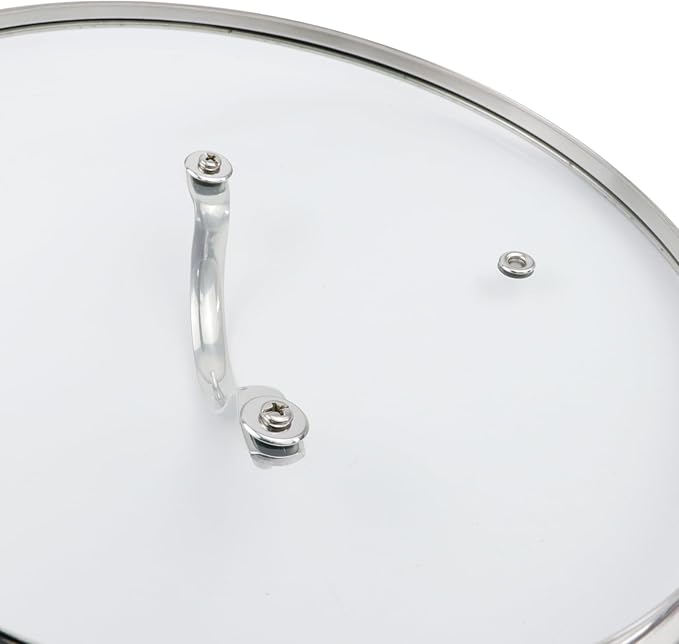 Antrader Tempered Glass Lid,10.5Inch Cookware Glass Replacement Lid For Any Skillet/Frying Pan/Pot (Interior Diameter: 10.18inch, Exterior Diameter: 10.71inch)