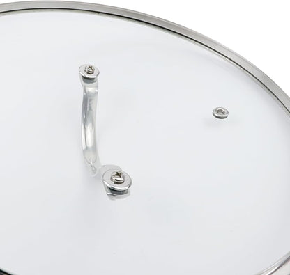 Antrader Tempered Glass Lid,10.5Inch Cookware Glass Replacement Lid For Any Skillet/Frying Pan/Pot (Interior Diameter: 10.18inch, Exterior Diameter: 10.71inch)