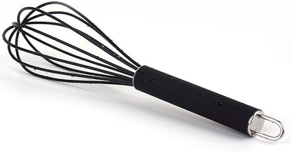 GorGin high temperature and easy to clean silicone whisk, stirrer, 10 inch, grip good grip design for Blending Whisking Beating Stirring Cooking Baking (1 Pack | black) - Image 8