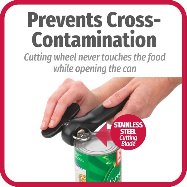Good Cook Can Opener, Safe Cut Manual Can Opener, no Sharp Can Edges, Black - Image 2