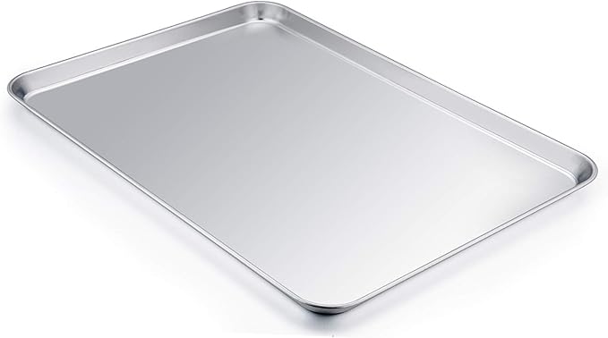 TeamFar Baking Sheet, 20’’×14’’×1’’, Cookie Sheet Half Sheet Baking Pans Stainless Steel, Non Toxic & Healthy, Heavy Duty & Thick Gauge, Mirror Finish & Dishwasher Safe - 2 Piece - Image 3
