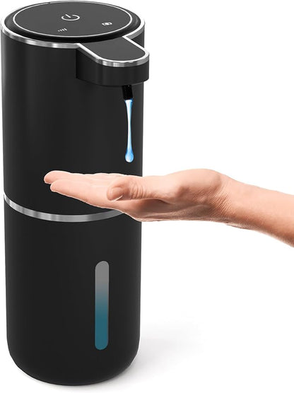 Automatic Soap Dispenser Touchless,Liquid Hand Soap Dispenser 12.8oz USB 4levels Adjustable Dispenser Electric Wall Mounted Smart for Bathroom and Kitchen Dish Soap，Easy for Toddlers(Black) by MTYGK