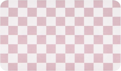 CooRug Checkered Dish Drying Mat for Kitchen Counter, Absorbent Non-Slip Coffee Mat, Heat Resistant Mat for Countertops Coffee Bar Decor 12" x 20" Pink - Image 9