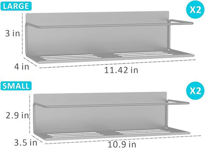 Magnetic Spice Rack For Refrigerator, Space Saving Magnetic Shelf For Fridge Grey 4 Pack With Magnetic Paper Towel Holder - Image 2