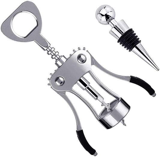 Foho Best Wing Corkscrew Wine Bottle Opener Luxury Waiter Corkscrew with Stopper Set for Wine Enthusiast Waiters - Sleeve Anchors