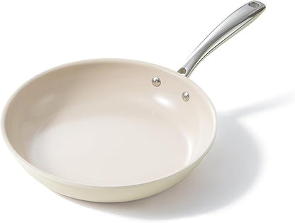 Redchef Nonstick Frying Pan Skillet, Ceramic Non-Stick Saute Pans, 9.5 inch Cooking Fry Pan with Stay Cool Handle, All Stovetops (Gas, Electric & Induction), Dishwasher/Oven Safe, PFAS-Free, Non Toxic by Redchef