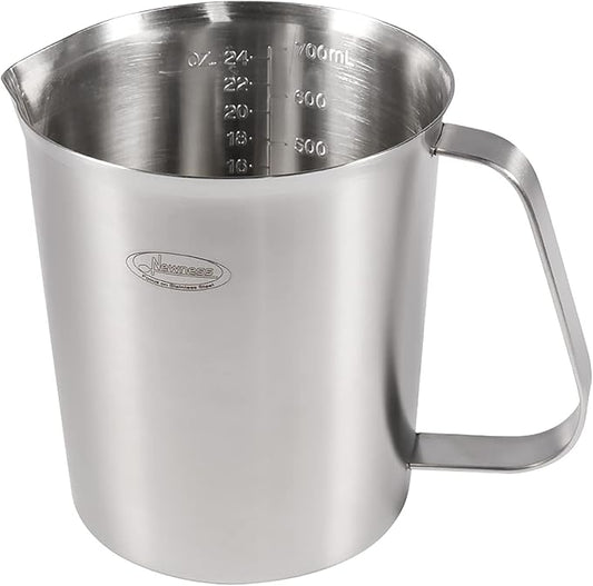 Measuring Cup, [Upgraded, 3 Measurement Scales, Including Cup Scale, ML Scale, Ounce Scale], Newness Stainless Steel Measuring Cup with Marking with Handle, 24 Ounces (0.7 Liter, 3 Cup) by Newness