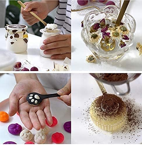 KiaoTime Cat Paw Spoon Rests - Procelain Cute Cat Spoon Teaspoon Holder Coffee & Bar Station Decor - Image 5