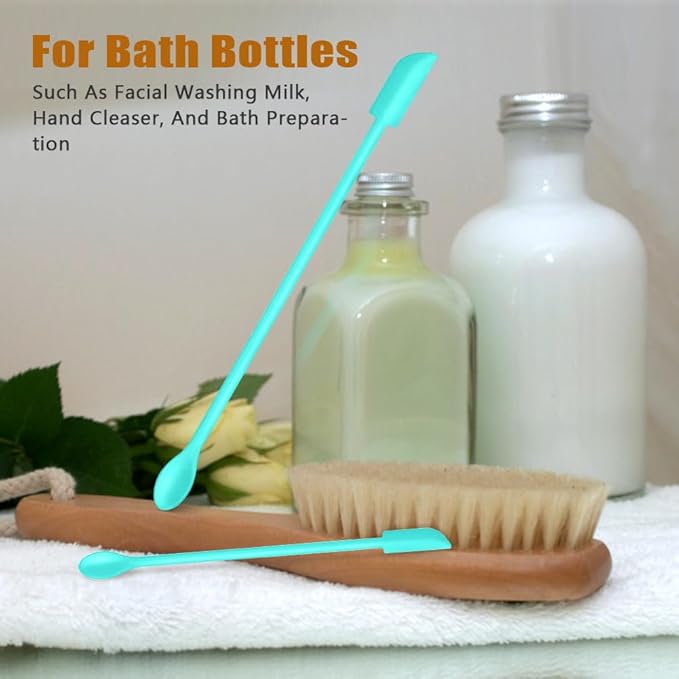 Silicone Spatula Set (6Pcs) - Mini Scraper Tool for Beauty & Food - Reach Every Last Drop, Multi-Size Spatulas for Makeup Jars, Lotion Bottles & Kitchen Containers (Blue)