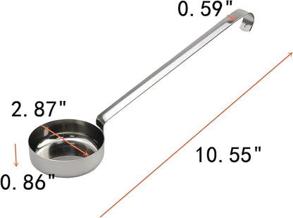 10.55" Stainless steel 201 Pizza Sauce spoon Kitchen Ladles with Hooks and Long Handles for Stirring,Portioning and Serving Soups