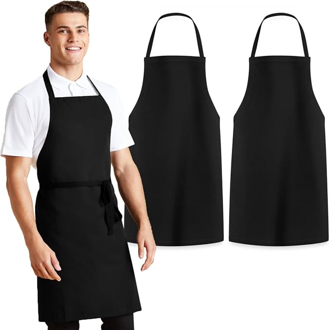 Avalon Kitchen Aprons for Men - 100% Polyester Chef Apron Women with Extra Long Ties - Cooking Aprons for Women & Mens Apron by Avalon+Kitchen