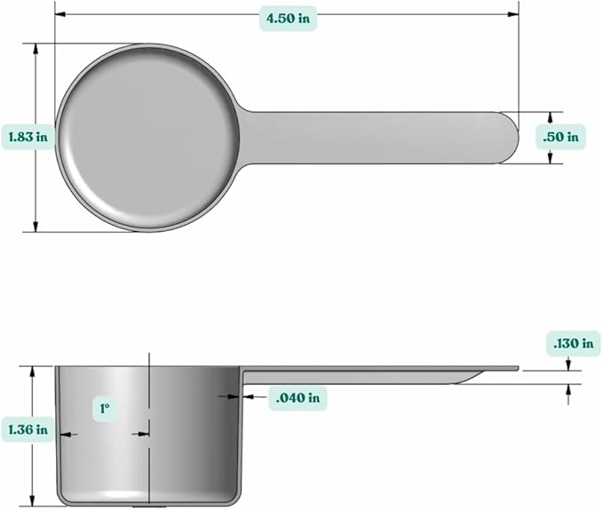 50 mL (50 CC | 1.69 Oz.) Long Handle Plastic Measuring Scoop for Coffee, Protein Powder, Pet Food, Spices, Grains, Dry Goods – Food-Grade BPA-Free (Pack of 10) - Image 2