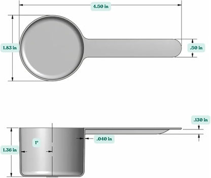 50 mL (50 CC | 1.69 Oz.) Long Handle Plastic Measuring Scoop for Coffee, Protein Powder, Pet Food, Spices, Grains, Dry Goods – Food-Grade BPA-Free (Pack of 10) - Image 2