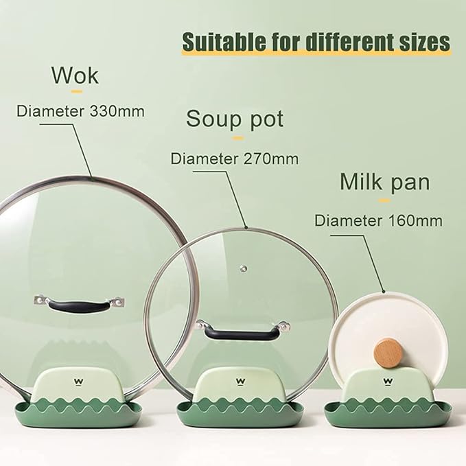 2 Pack Lid and Spoon Rest for Kitchen Counter, Cooking Ladle/Spatula/Spoon Holder for Stove Top, Utensil Rest with Pot Lid Holder for Countertop, Kitchen Gadget Rack, Christmas Cooking Accessories - Image 6