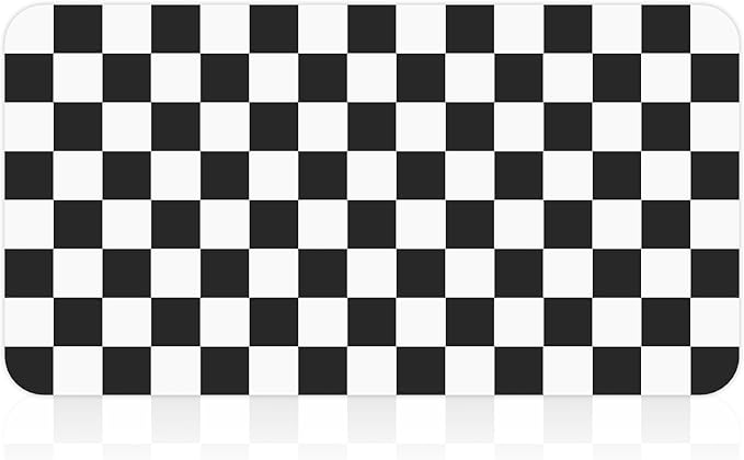 17" x 32" Checkered Dish Drying Mat for Kitchen Counter, Absorbent Coffee Bar Mat for Espresso Machine Coffee Countertops Accessories, Black - Image 9