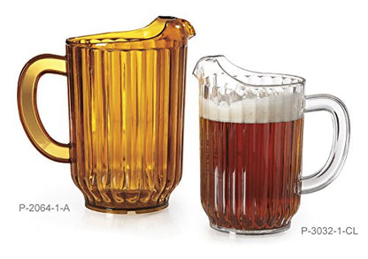 G.E.T. P-2064-1-A-EC BPA-Free Break-Resistant Restaurant Style Plastic Pitcher, 60 Ounce, Amber - Image 7