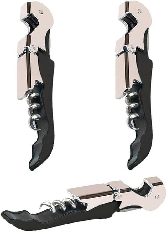 Professional Waiter Corkscrew Wine Openers Set(2PCS), Heavy Duty Stainless Steel Hinges Wine Key for Restaurant Waiters, Sommelier, Bartenders by Kit-Home