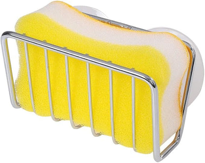 Toplife Sponge Holder for Kitchen Sink, Stainless Steel Suction Cup Sponge Caddy - Silver - 2 Pack - Image 2