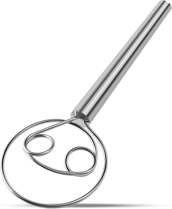 Danish Dough Whisk Stainless Steel Hook Dutch Bread Mixer Hand Tool for Sourdough Baking Making Blending Pastry Pizza by Agttete