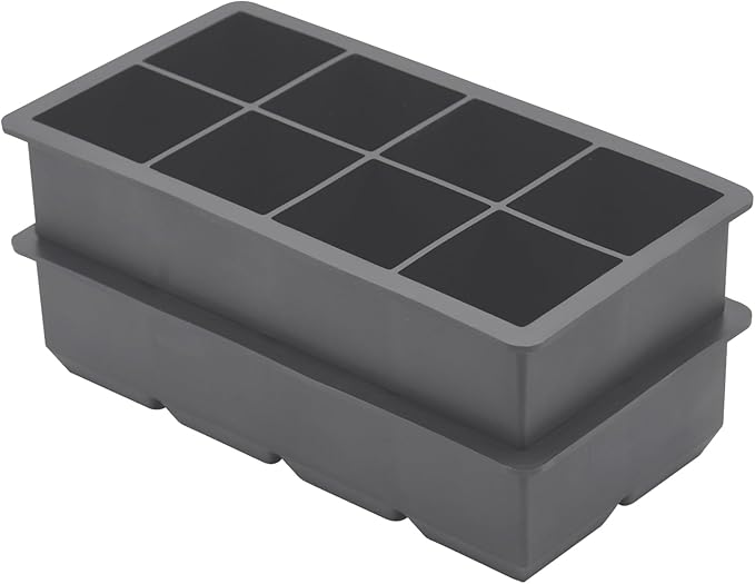 Bangp Large Ice Cube Trays 2 Pack,Big Ice Cube Molds with Removable Lids,Easy Release and Stackable Silicone Ice Cube Tray,Make 16 Big Square Ice Cubes for Whiskey,Cocktails - Image 4