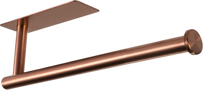theaoo Rose Gold Paper Towel Holder - Under Cabinet Paper Towel Holder for Kitchen, Adhesive Paper Towel Roll Rack for Bathroom Towel, Wall Mounted Paper Towel Rack, SUS304 Stainless Steel by theaoo