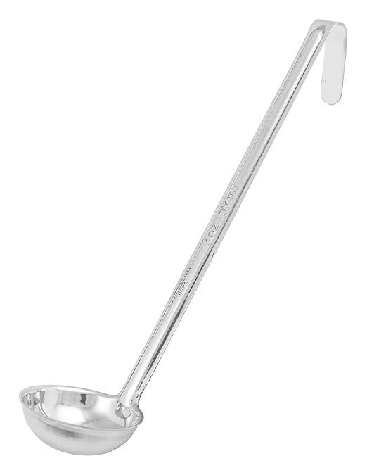 Winco Prime One Piece Stainless Steel Ladle, NSF Listed, 2 Ounce