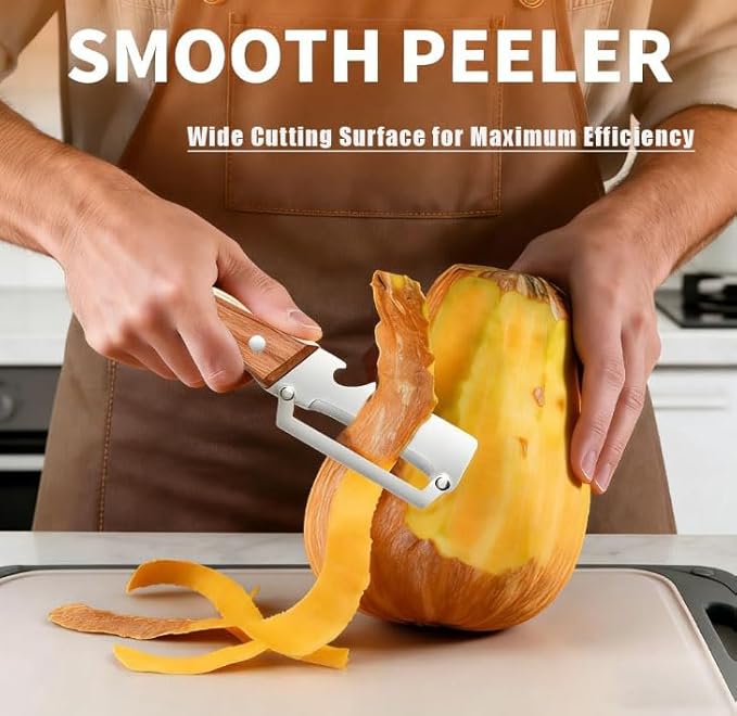 Multi-Functional Vegetable Peeler for Kitchen, with Ergonomic Non-Slip Handle, Good Sturdy, 2 in 1 Fruit Peeler and Bottle Opener, best for potato, vegetable, apple, carrot and more(2pcs) - Image 4
