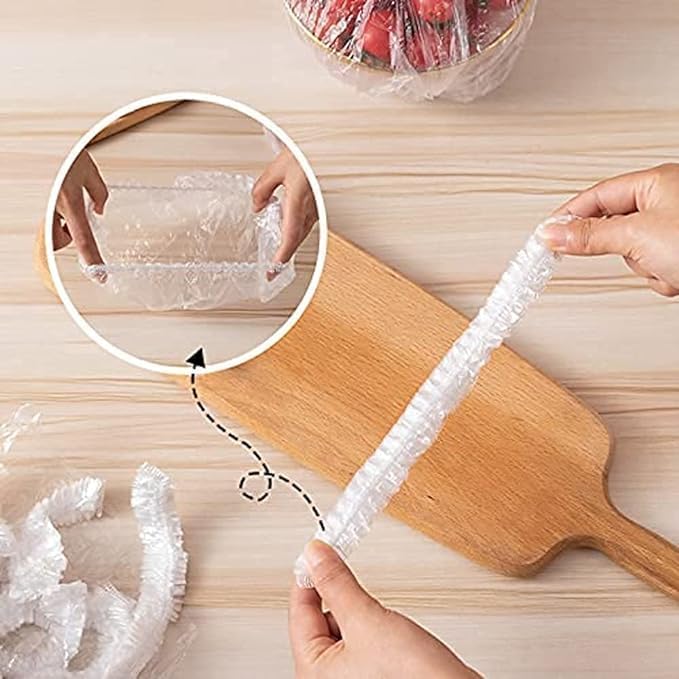 Fresh Keeping Bags, Plastic Sealing Bags Food Cover, Universal Kitchen Wrap Seal Fresh Keeping Caps Fresh Keeping Bags Covers,Plastic Stretchable Food Covers for Leftover And Meal Prep (100PCS) - Image 3
