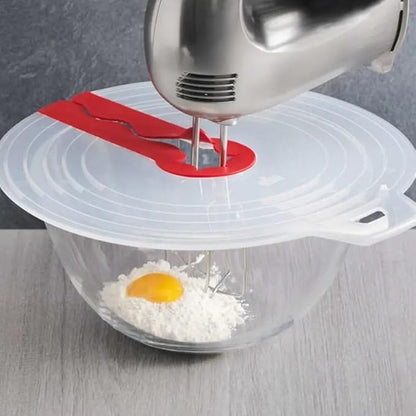12 Inch Mixing Bowl Splatter Guard – BPA-Free Anti-Splash Screen for Hand & Electric Mixers – Flexible Fit, Transparent Silicone & PP, Dishwasher Safe by Dependable Industries