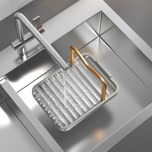 Spoon Rest with Lid Holder, Stainless Steel Lid Holder While Cooking & Organizer with Detachable Drain Tray, Anti-Rust Countertop Space Saver for Spoons, Spatulas (White Gold) - Image 8