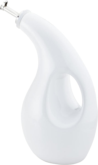 Rachael Ray Ceramic EVOO Oil and Vinegar Dispensing Bottle with Spout, 24 Ounce, White - Image 7